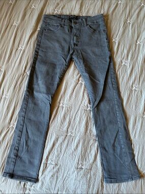 Men's Gray Straight-Leg Jeans